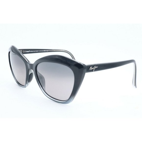 Maui Jim Lotus MJ 827-02J Cat Eye Black Sunglasses Gray Polarized Lens 56mm (B) main image 8